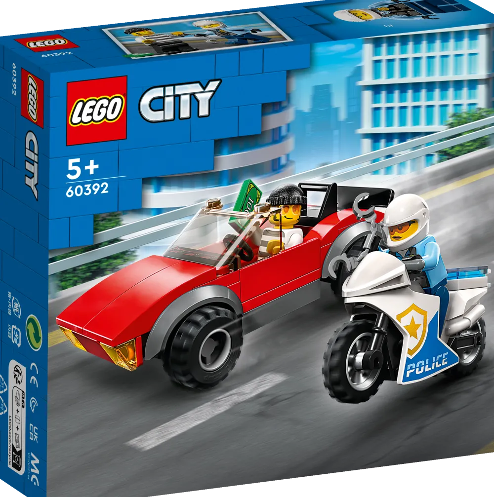 Dollarstore Lego® City>LEGO® City Police - Biljakt med polismotorcykel
