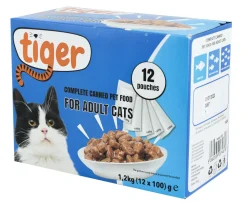 Dollarstore Kattmat>Menybox blötfoder Tiger