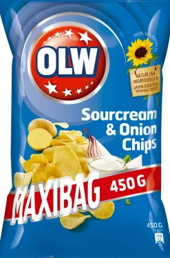 Dollarstore Snacks & Nötter>OLW Sour Cream & Onion Maxibag